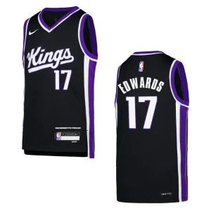 2023-24 Sacramento Kings Youth Icon Edition Kessler Edwards Black Jersey - Alzaintravels
