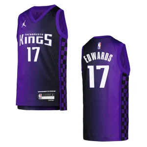2023-24 Sacramento Kings Youth Statement Edition Kessler Edwards Purple Jersey - Alzaintravels