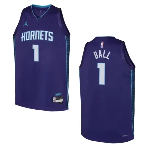 Charlotte Hornets 2022-23 Statement Edition Youth LaMelo Ball Purple Jersey - Alzaintravels