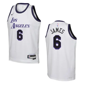 Youth Los Angeles Lakers 2022-23 City Edition LeBron James White Jersey - Alzaintravels