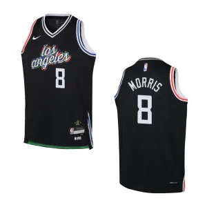 2022-23 Los Angeles Clippers Youth City Edition Marcus Morris Black Jersey - Alzaintravels