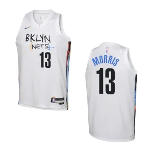 2022-23 Brooklyn Nets Youth City Edition Markieff Morris White Jersey - Alzaintravels