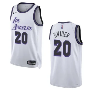 Lakers 2022-23 City Edition Cole Swider White Jersey Swingman - Alzaintravels