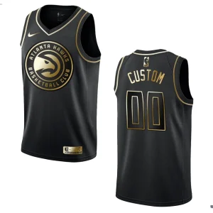 Hawks #00 Custom Golden Edition Jersey - Black - Alzaintravels