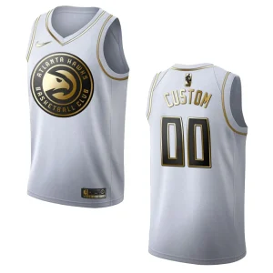 Hawks #00 Custom Golden Edition Jersey - White - Alzaintravels