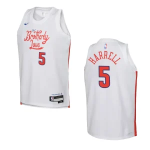 2022-23 Philadelphia 76ers Youth City Edition Montrezl Harrell White Jersey - Alzaintravels