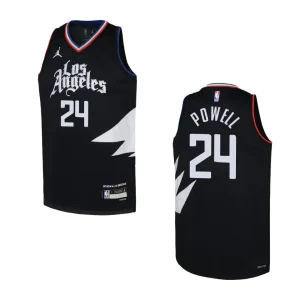 Youth Los Angeles Clippers 2022-23 Statement Edition Norman Powell Black Jersey - Alzaintravels