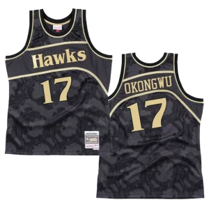 Atlanta Hawks Onyeka Okongwu Black Toile Jersey Hardwood Classics Black - Alzaintravels