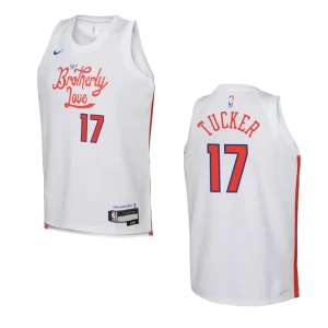 2022-23 Philadelphia 76ers Youth City Edition P.J. Tucker White Jersey - Alzaintravels