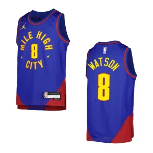 2022-23 Denver Nuggets Youth Statement Edition Peyton Watson Blue Jersey - Alzaintravels
