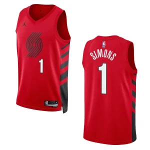 Portland Trail Blazers Anfernee Simons 2022-23 Statement Edition Red Jersey Swingman - Alzaintravels