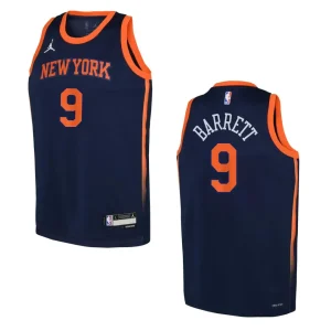 New York Knicks 2022-23 Statement Edition Youth RJ Barrett Navy Jersey - Alzaintravels