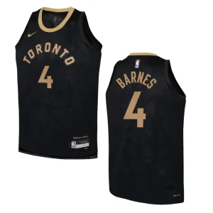 Youth Toronto Raptors 2022-23 City Edition Scottie Barnes Black Jersey - Alzaintravels