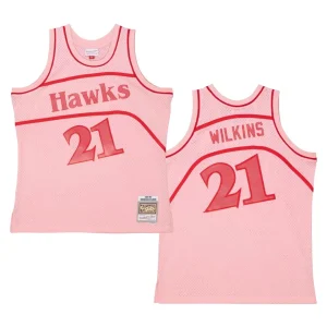 Space Knit Dominique Wilkins Atlanta Hawks 1986-87 Pink HWC Jersey - Alzaintravels