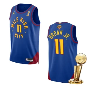 Denver Nuggets 2023 NBA Finals Champions Bruce Brown Jr. Statement Blue Jersey - Alzaintravels