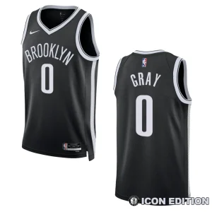 Brooklyn Nets Icon Edition RaiQuan Gray 2022-23 Swingman Black Jersey - Alzaintravels