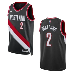 Portland Trail Blazers Trendon Watford 2022-23 Icon Edition Black Swingman Jersey - Alzaintravels
