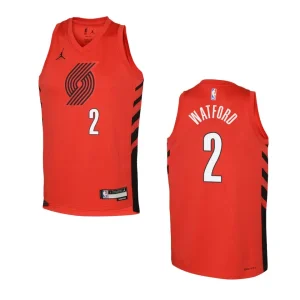 Portland Trail Blazers 2022-23 Statement Edition Youth Trendon Watford Red Jersey - Alzaintravels