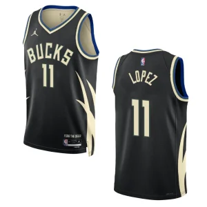 Bucks 2022-23 Statement Edition Brook Lopez Black Jersey Swingman - Alzaintravels