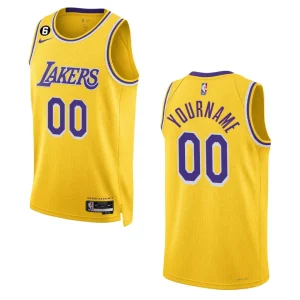 Lakers 2022-23 Icon Edition Custom Yellow Jersey Swingman - Alzaintravels
