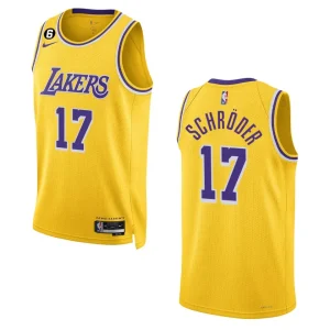 Lakers 2022-23 Icon Edition Dennis Schroder Yellow Jersey Swingman - Alzaintravels
