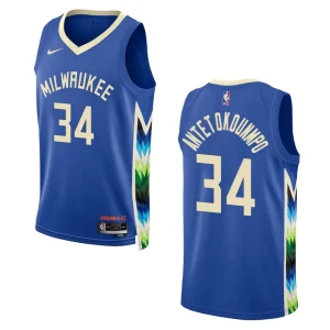 Bucks 2022-23 City Edition Giannis Antetokounmpo Royal Jersey Swingman - Alzaintravels