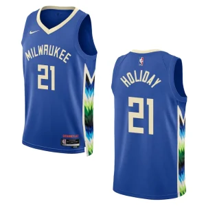 Bucks 2022-23 City Edition Jrue Holiday Royal Jersey Swingman - Alzaintravels