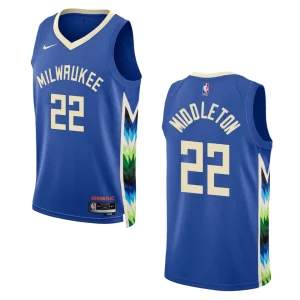 Bucks 2022-23 City Edition Khris Middleton Royal Jersey Swingman - Alzaintravels