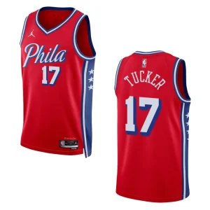 76ers 2022-23 Statement Edition P.J. Tucker Red Jersey Swingman - Alzaintravels