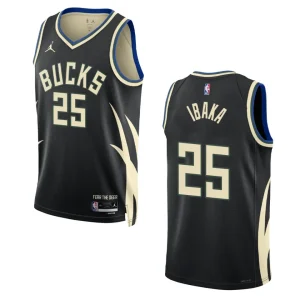 Bucks 2022-23 Statement Edition Serge Ibaka Black Jersey Swingman - Alzaintravels