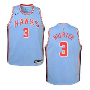Hawks #3 Kevin Huerter Hardwood Classics Jersey - Blue - Alzaintravels