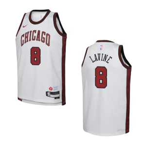 2022-23 Chicago Bulls Youth City Edition Zach LaVine White Jersey - Alzaintravels