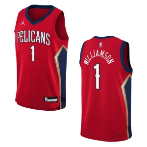 2022-23 New Orleans Pelicans Youth Statement Edition Zion Williamson Red Jersey - Alzaintravels